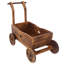 Boîte à fleurs mobile en bois avec 4 roues et poignée, chariot à fleurs en bois de sapin rustique avec trous de drainage, pot de fleurs décoratif pour le jardin, le patio, le balcon, intérieur et extérieur - brun