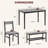 Dining Table Set for 4 Modern Kitchen Table with Chairs and Bench for Small Space 4-Person Dining Room Table Set with Metal Frame and Storage Rack Dinette Set for Apartment