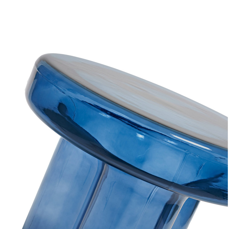 Glass Top End Table, Blue