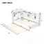 Lit de jour simple en bois avec tablettes de rangement, USB et lit gigogne