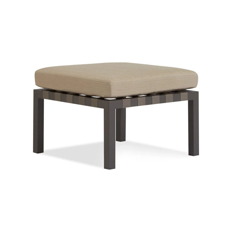 Jibe Outdoor Ottoman, Carbon Frame/Sunbrella Taupe Cushion
