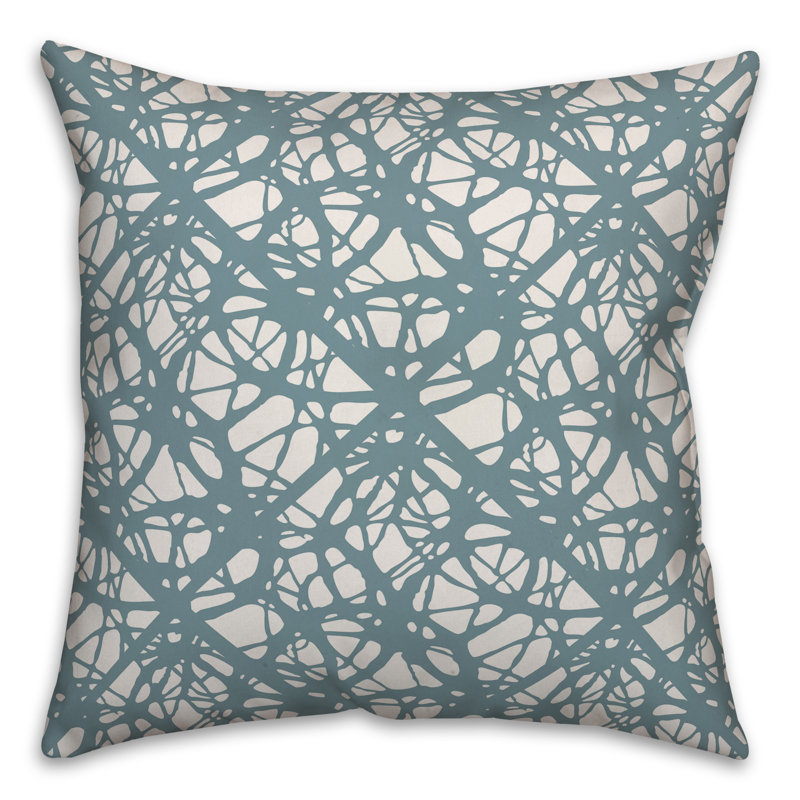  Coussin Dash, 20 po x 20 po, Bleu géométrique 2