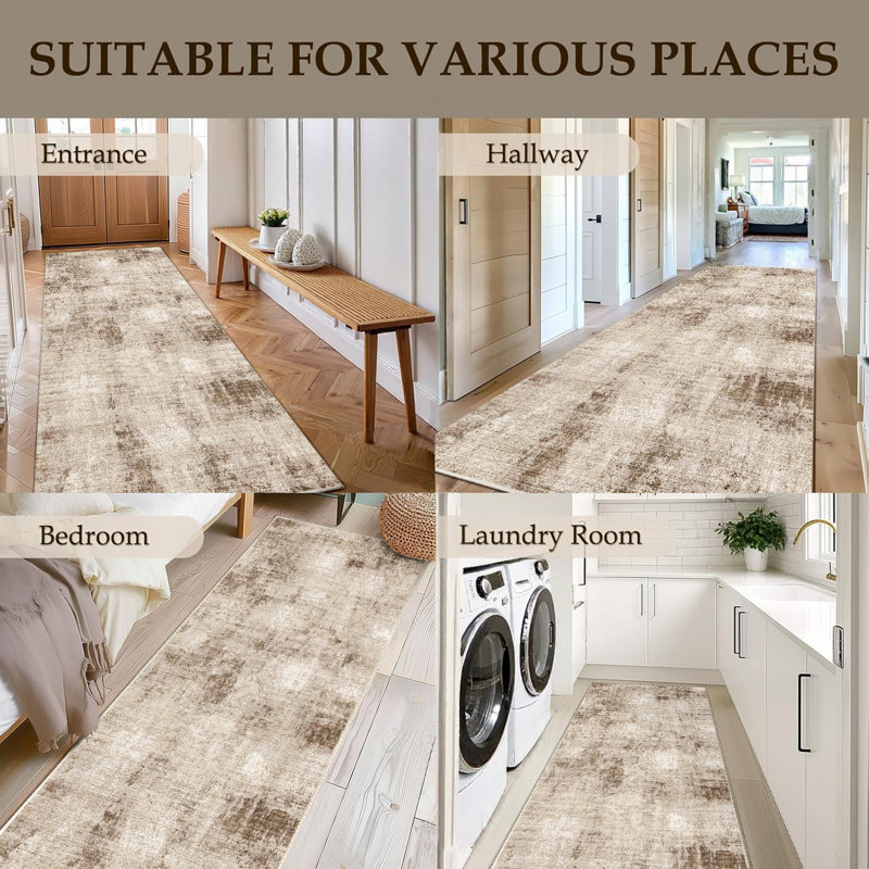 Aurora Elegant Abstract Brown Area Rug, Rectangle 6'3" x 8'6"