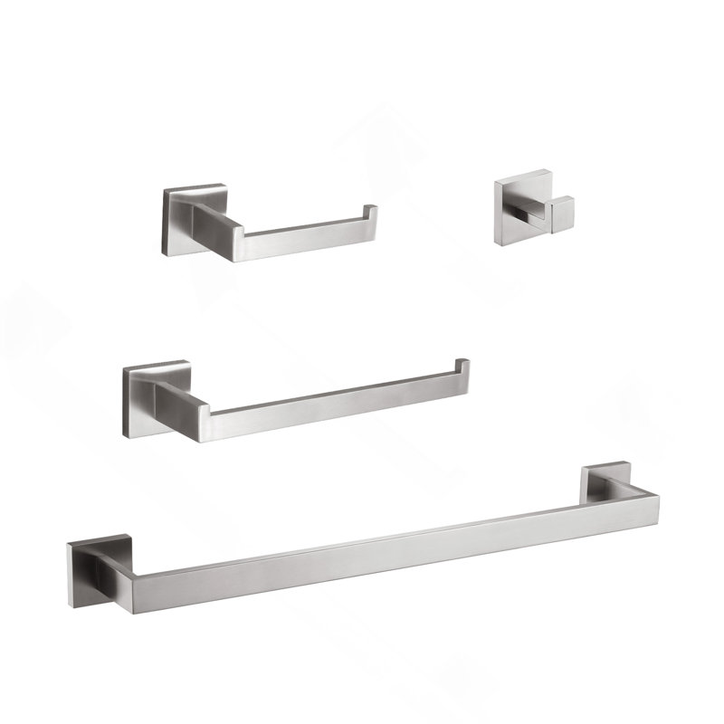 4 - Piece Bathroom Hardware Set, Brushed Nickel