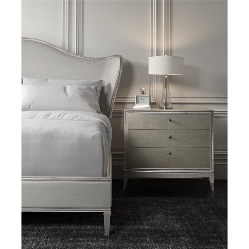 Beauty Upholstered Bed, King, White