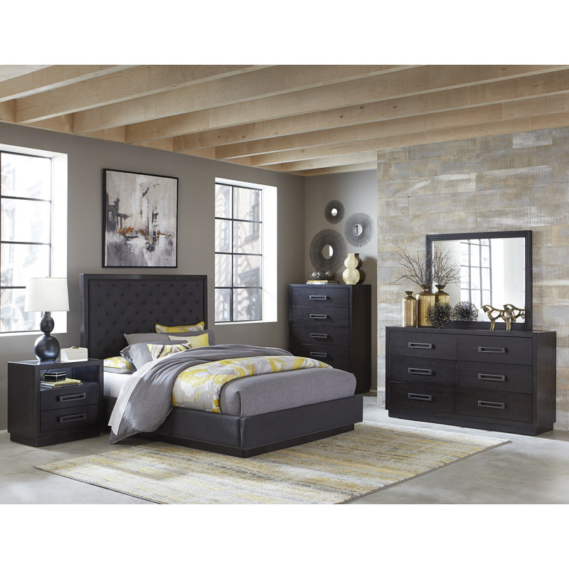 Miroir d'appoint Broadnax - Cadre en bois anthracite