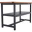 Une table de salle à manger de 71 x 35,4 pouces avec un plateau habilement assemblé par quatre panneaux de fibres à densité moyenne texturés. Le bureau possède une plateforme de rangement de 43,3 x 19,7 po. Très approprié pour les réunions de famille, etc.