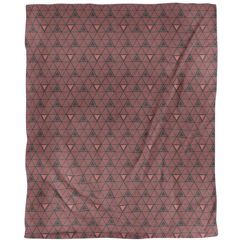 Tissu triangles tissé à la main, Rouge, L 58 po x l 36 po, Sergé de coton