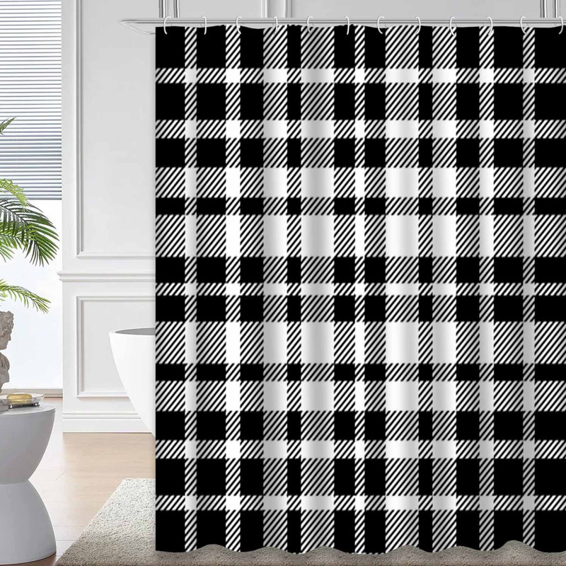 Rideau de douche Tartan, L 72 po x l 84 po