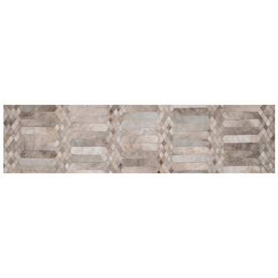 Largo Cowhide Geometric Area Rug in Gray