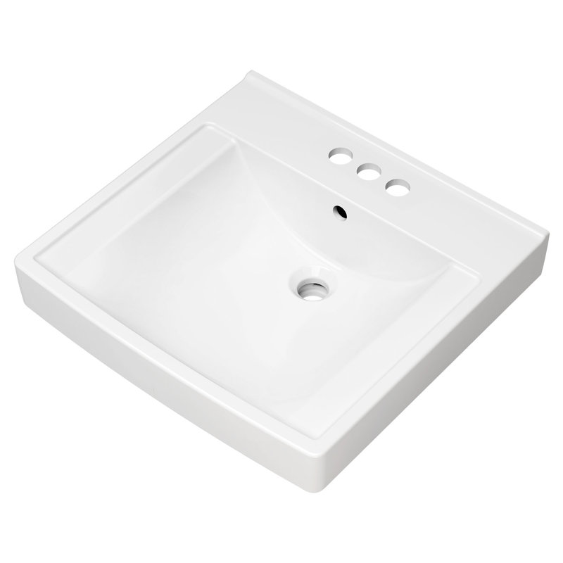 American Standard Decorum 20.25'' White Vitreous China Rectangular Bathroom Sink with Overflow, 4" Centers