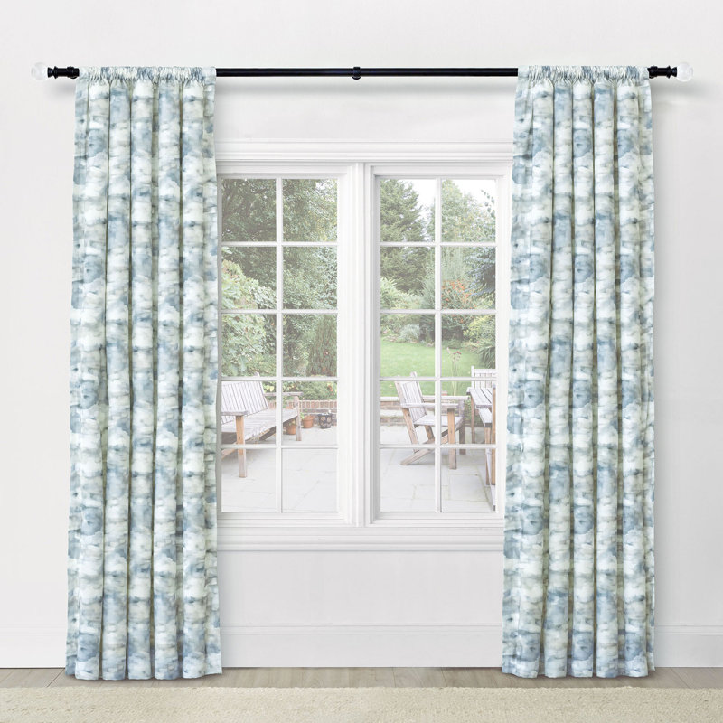 Panneau de rideau Solstice, L 48 po x L 96 po, Bleu/gris