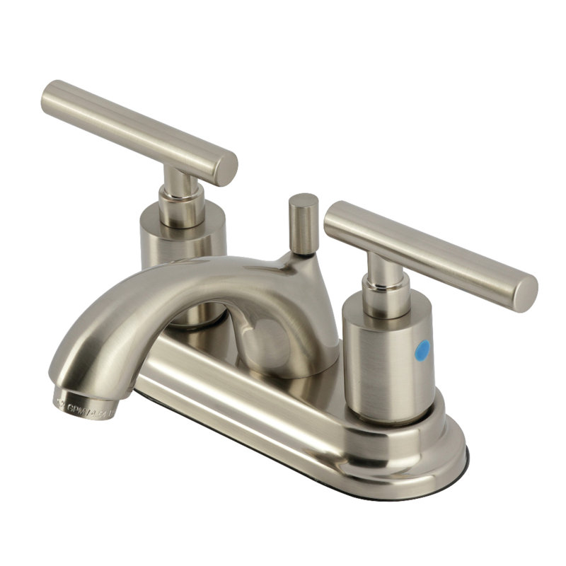 Laiton Kingston FB2601CML Robinet de salle de bain central avec drain escamotable, chrome poli, Nickel brossé