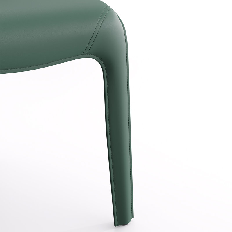 Chaise en cuir Vannes, Vert, 3, Aucun assemblage requis