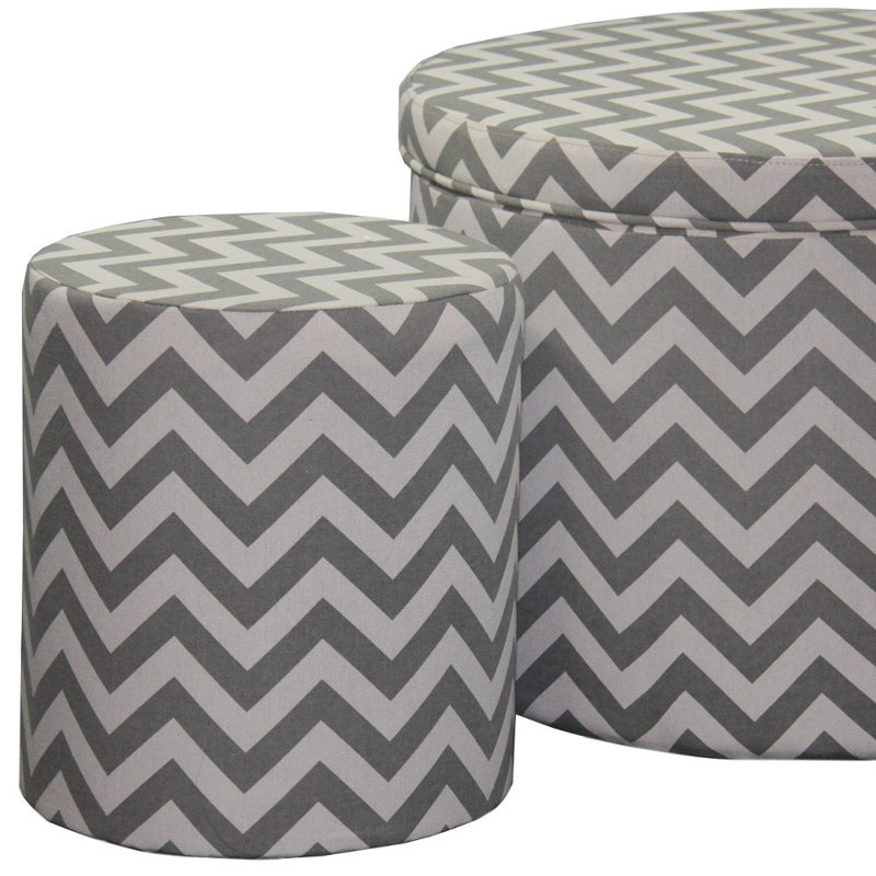 Repose-pieds avec rangement 23 po, Polyester gris