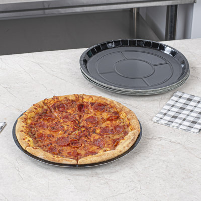 Eco Pie 12 Inch Paper Pizza Trays, 25 Round Pizza Pans - Oven-Ready, Microwavable, Black Paper Pan For Individual Personal Pizzas, For Baking, Cooking, Bread, Meat, Or Pies - Restaurantware