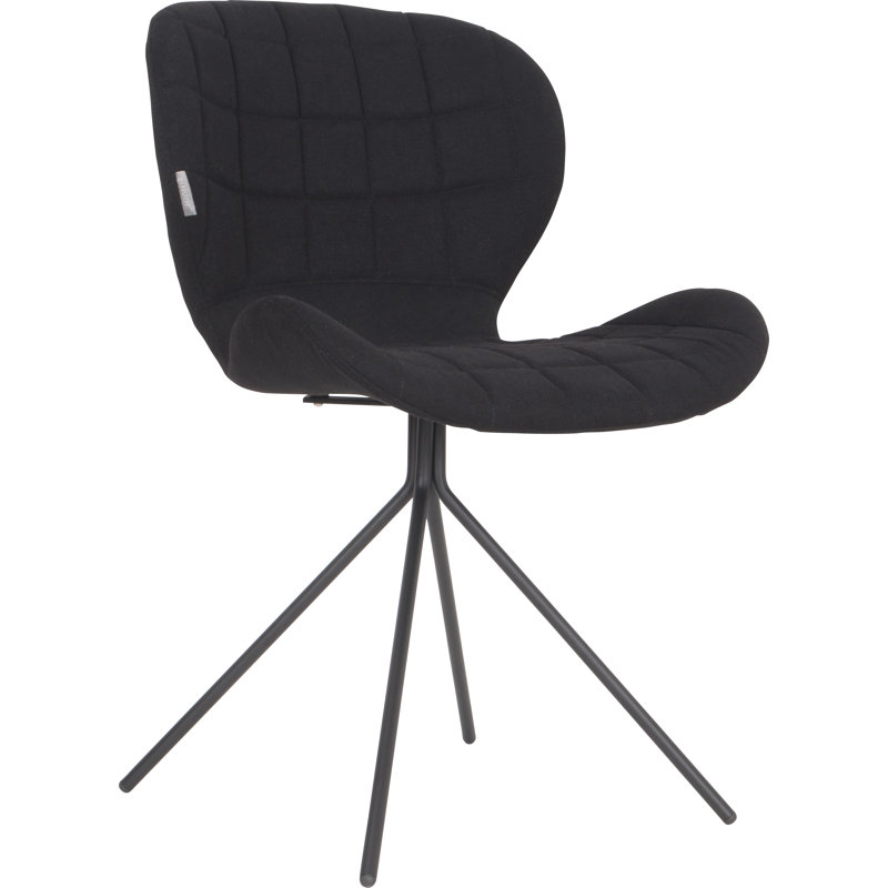 Chaise d'appoint rembourrée noire OMG