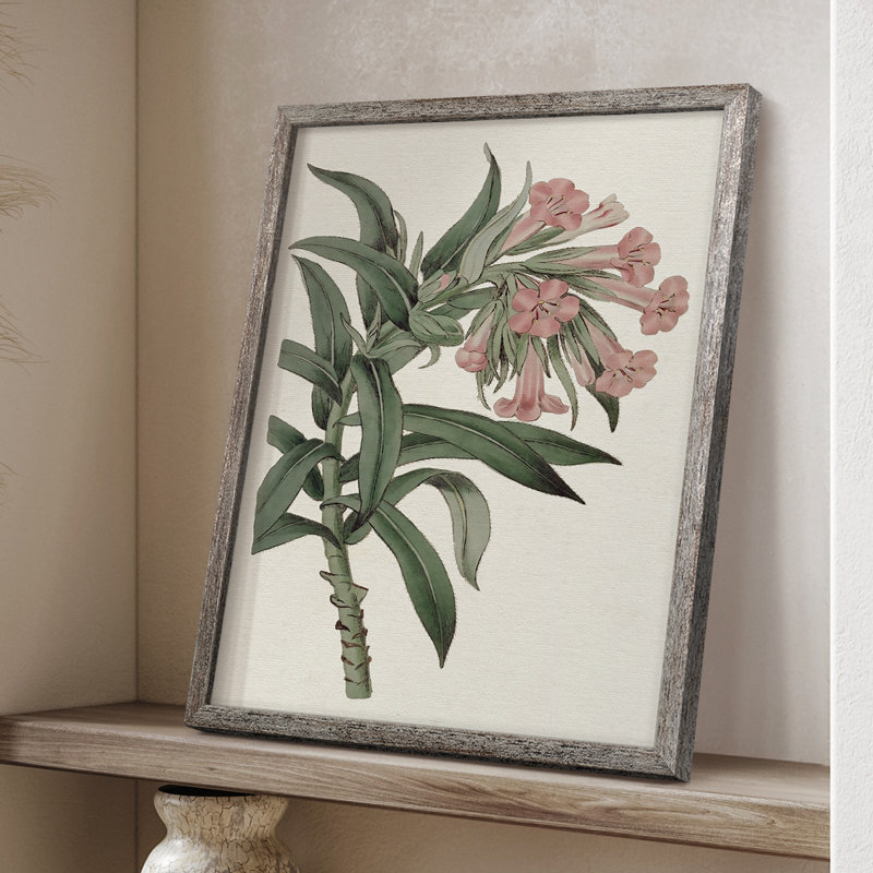 «Pink Floral Mix VI», reproduction encadrée - bois massif, H 11 po x l 9 po