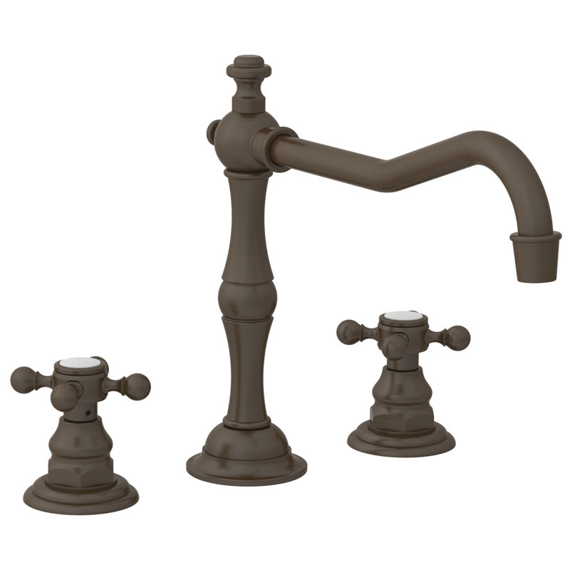 Chesterfield Double Handle Kitchen Faucet, Aged Brass, Cross