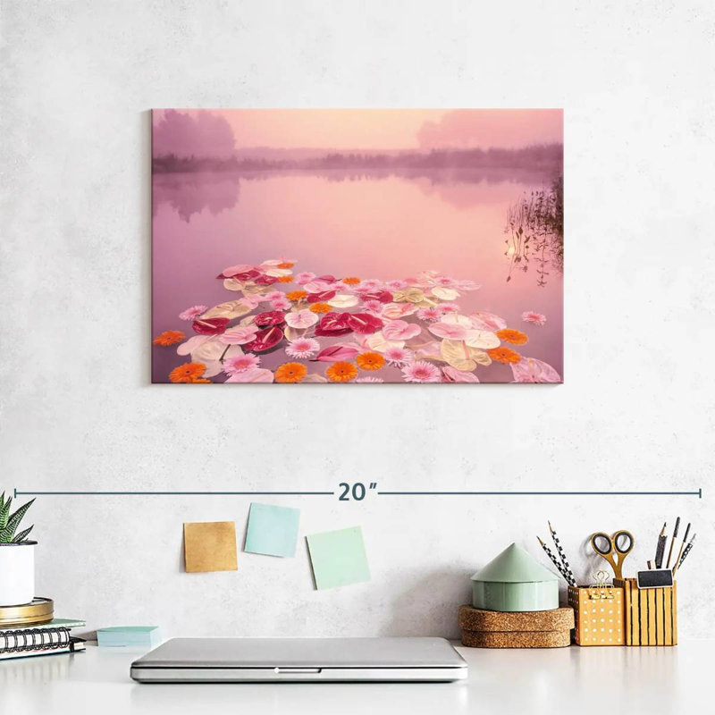 Alvord floral lac rose, H 8 po x l 12 po