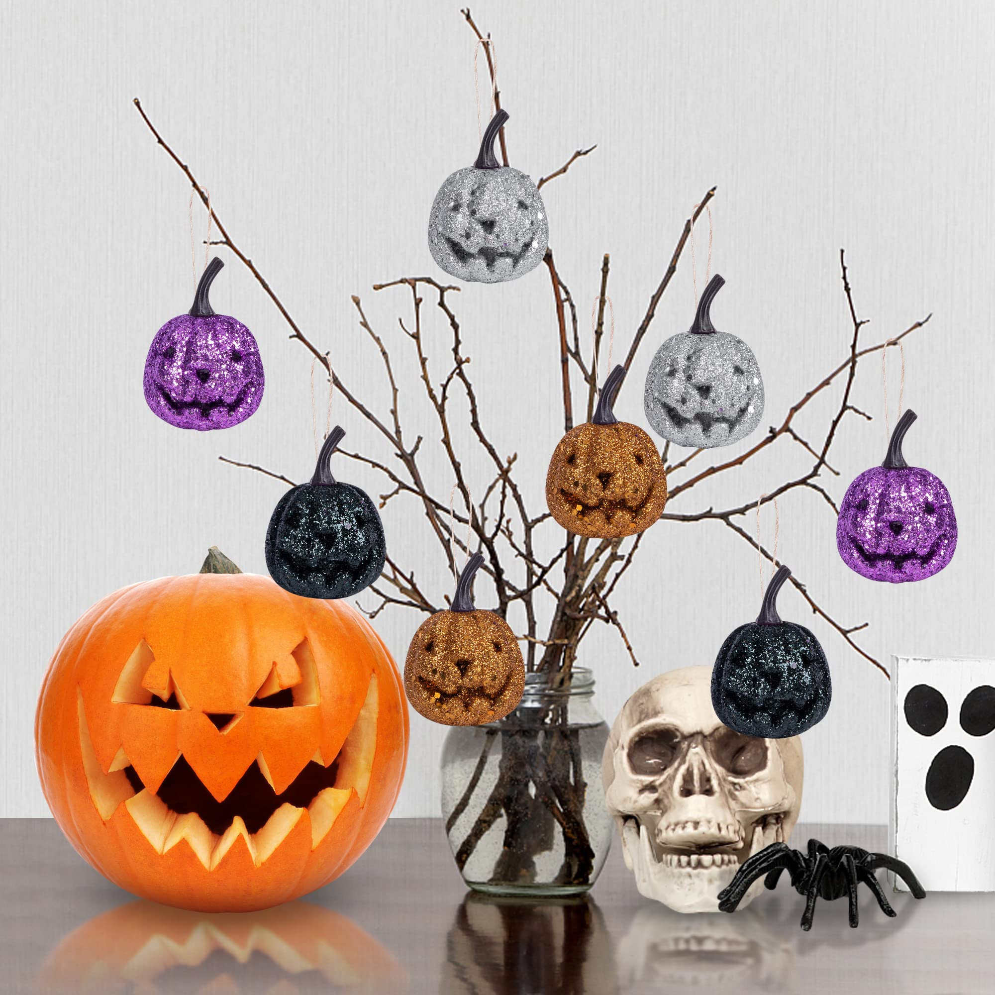 24-Pack Halloween Christmas Ornaments - Jack Skellington Hanging Ball Decorations For Tree & Party