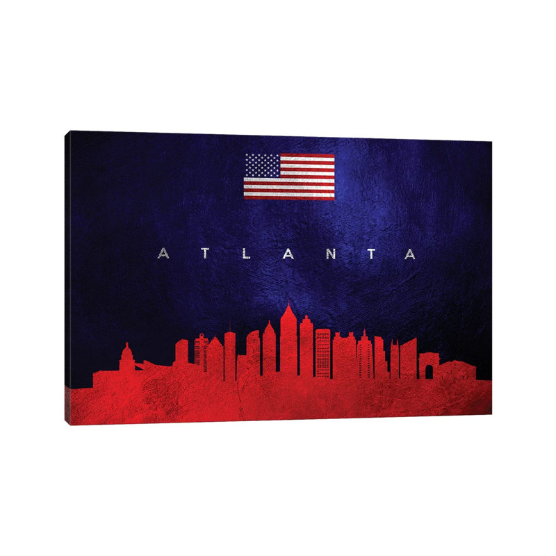 «Portland Oregon Skyline» par Adrian Baldovino, impression sur toile tendue, Atlanta, Géorgie, H 18 po x l 26 po x P 1,5 po