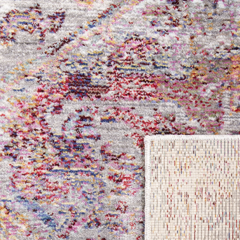 Tapis oriental rouge / ivoire Bettye, Rectangle 5 pi 1 po x 7 pi 6 po