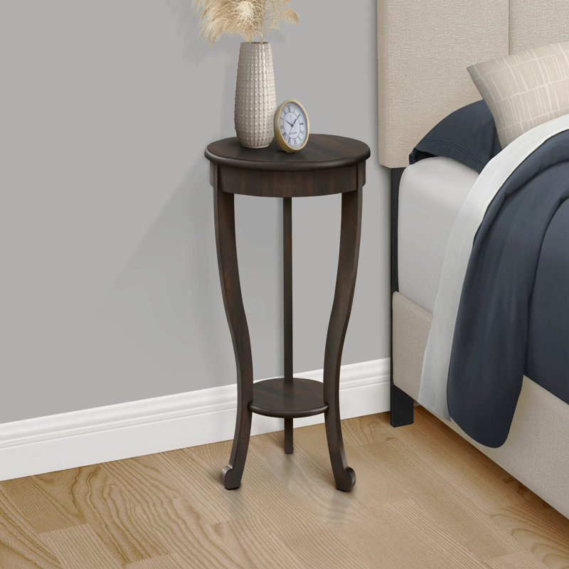 Table d'appoint, 2 niveaux, bout, lampe, table de chevet, ronde, table d'appoint, placage, traditionnel