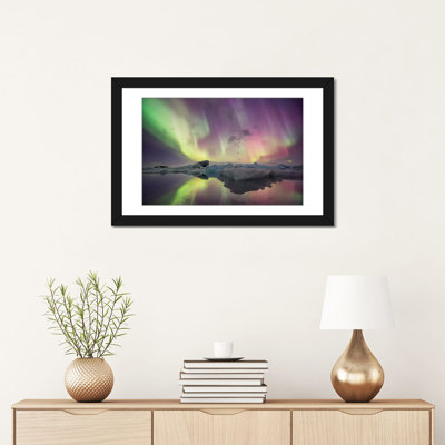 «Aurora Borealis Jokulsarlon Watnajokull», reproduction de photo sur toile