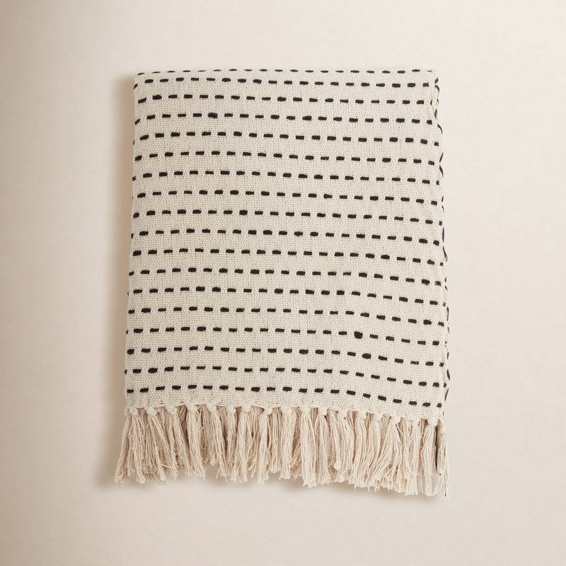 Jeté en coton Fairdale Dashed