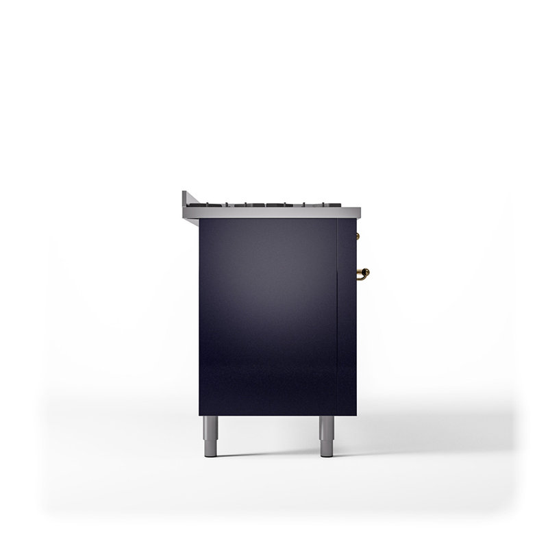Cuisinière à double combustible de 60 po avec 9 brûleurs scellés et plaque chauffante (porte pleine) Nostalgie II de la série ILVE