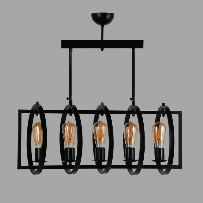 Luminaire suspendu linéaire à 5 lumières pour îlot de cuisine Krick