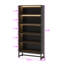 Bibliothèque H 70,9 "x l 31,5" avec bande lumineuse à DEL, grande bibliothèque avec 5 tablettes de rangement