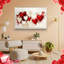 Élégante impression sur toile texturée rouge et crème - Urban Studio-1759410554