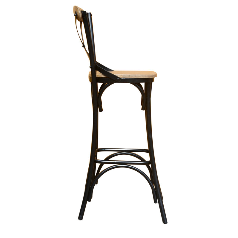 Cedar Creek Elegant 43'' Rustic Wood and Metal Barstool