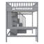Lit mezzanine double avec bibliothèque, tiroirs, bureau et garde-robe pour une utilisation maximale et polyvalente-18493795