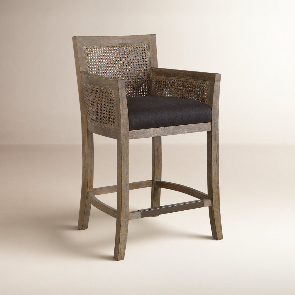 Farlane 26" Bar Stool, Dark Gray/Brown