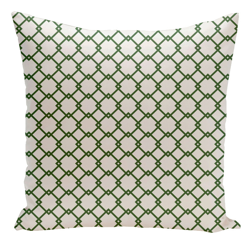 Holiday Brights Geometric Reversible Throw Pillow, 26"x26", Off-White / Evergreen