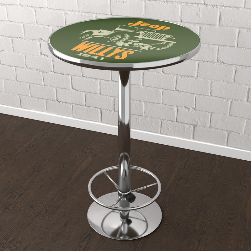 Jeep Willys Green Bar Table with Footrest