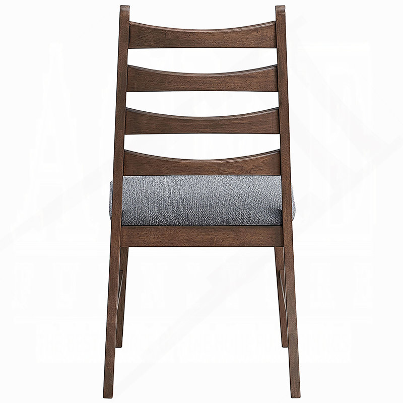 Table de salle à manger 7 pièces, Gris foncé / noyer, 7 pièces : table, 6 chaises, Brun