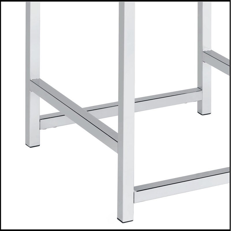 Light Grey Upholstered Square Vanity Stool
