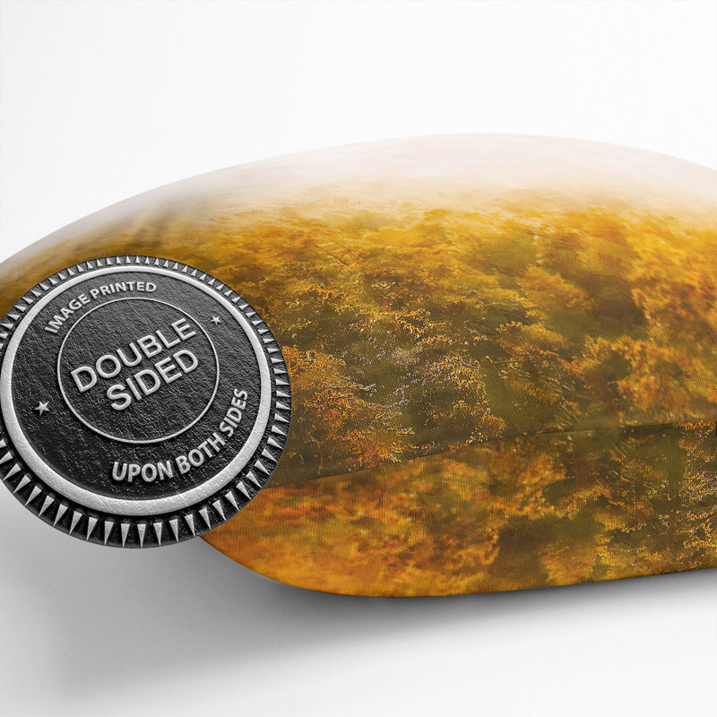 Golden Sun over the Forest Painting Cushion with Filling, 55cm H x 55cm W x 20cm D