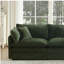 Ensemble de 2 chaises d'appoint, fauteuils rembourrés en chenille haut de gamme, chaises d'appoint de salon avec coussin décoratif, chenille verte-1738878753