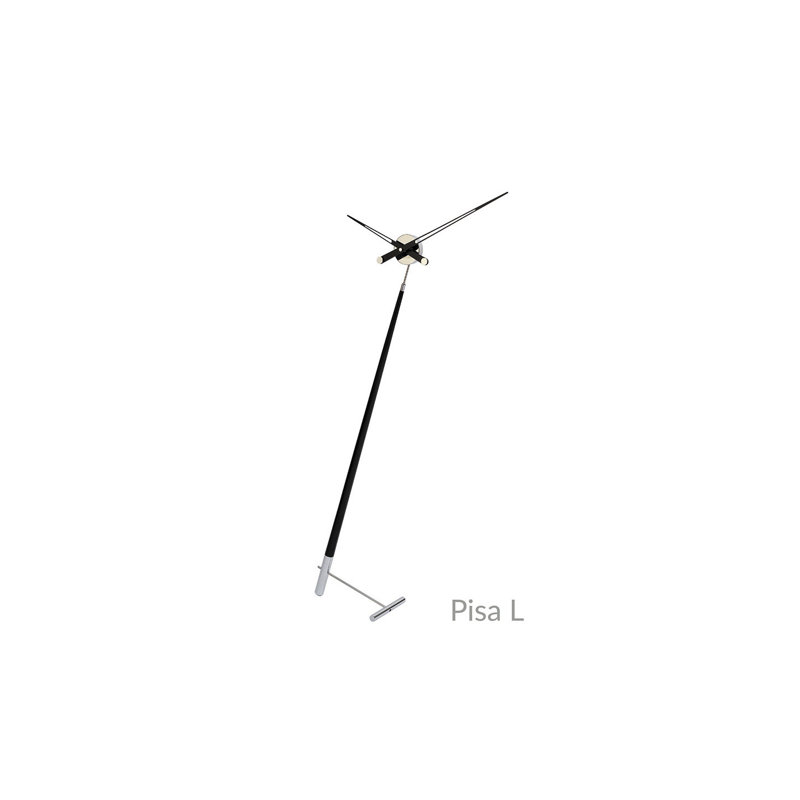 Pisa 59" Walnut Wood Floor Clock, Black