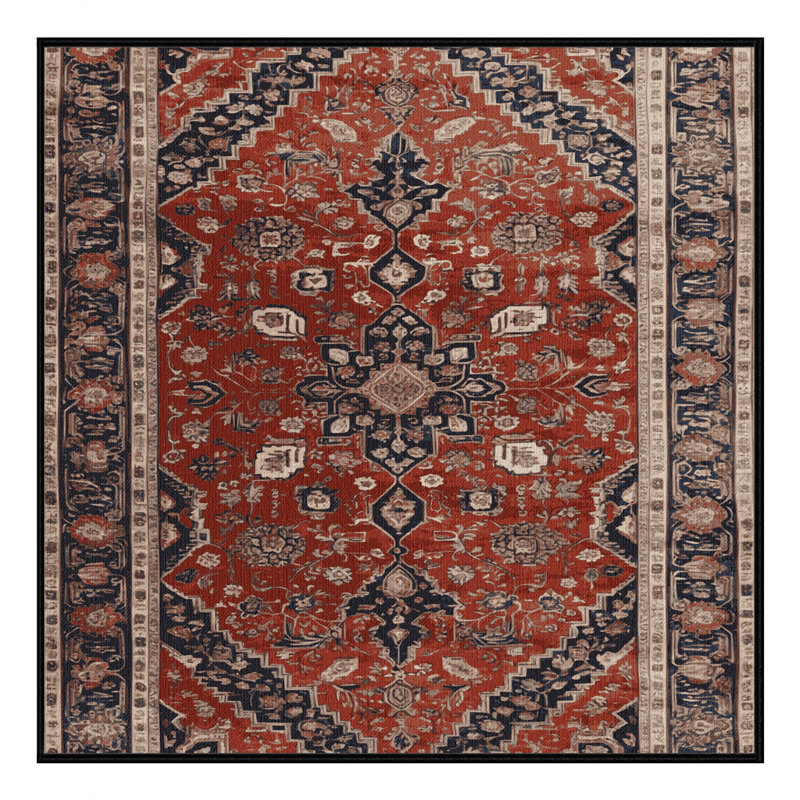 Tapis brun lavable à la machine, Carré 3 pi x 3 pi