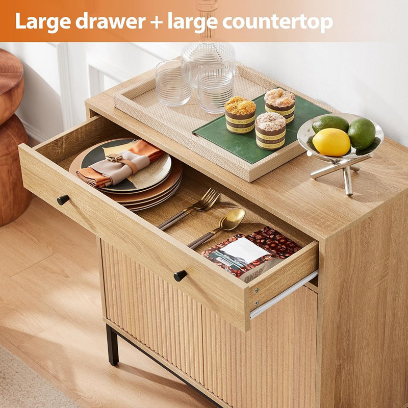 Buffet cannelé avec rangement Flute Farmhouse