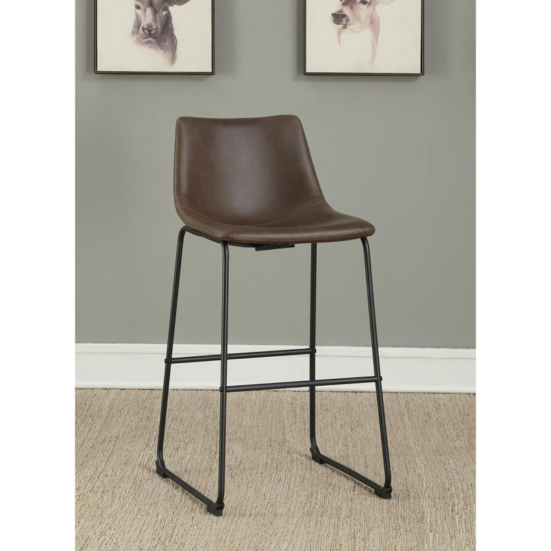 Tabouret de bar brun et noir (ensemble de 2)