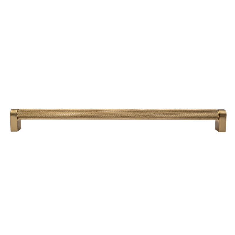 Kent Knurled 16" Satin Brass Appliance Pull, Satin Brass, 16"