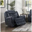 Fauteuil inclinable et pivotant moderne bleu, tissu d'ameublement respirant en similicuir 1pc