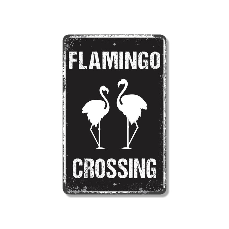 Flamingo Crossing (paquet de 2) en plastique 8 po x 12 po